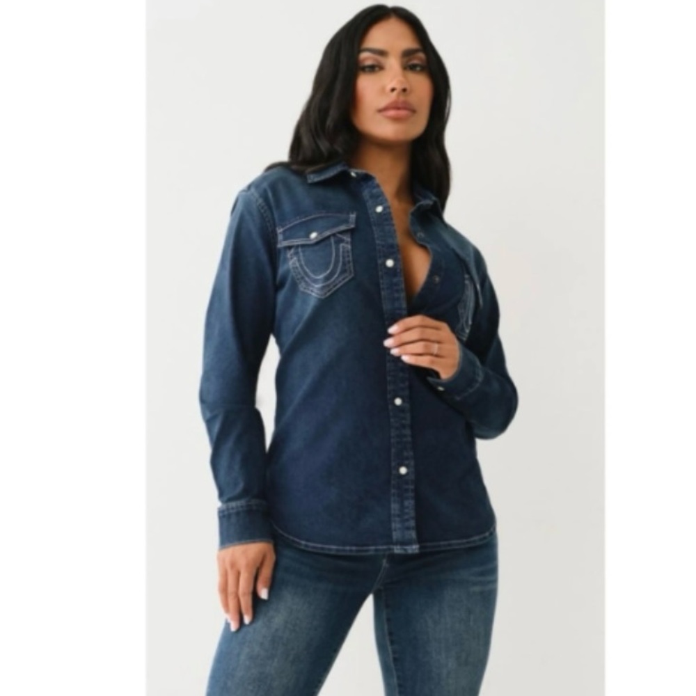 NWT True Religion Georgia Denim Jean Shirt